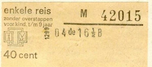 Kinderkaartje ƒ 0.40 1972