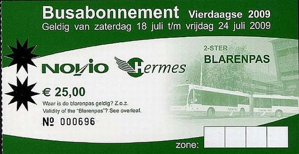 Novio-Hermes Blarenpas 25.00 Euro
