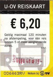 U-OV Reiskaart € 6.20