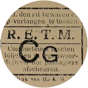 Plaatsbewijs R.E.T.M. 10 cent
