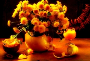 stilleven-schilderen-gele-bloemen-achtergrond