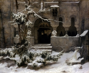 carl_friedrich_lessing_-_klosterhof_im_schnee