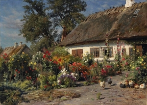 peder_ma_nsted_-_a_cottage_garden_with_chickens