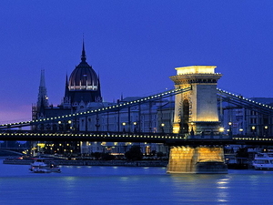 kettingbrug-boedapest-nacht-steden-hongarije-achtergrond