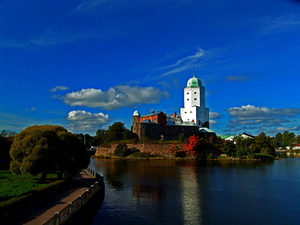 staatsmuseum-vyborg-castle-rusland-vuurtoren-achtergrond