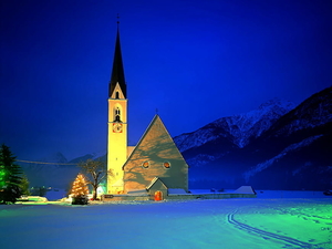 nacht-steden-torenspits-sneeuw-winter-achtergrond