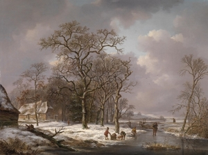 andreas_schelfhout_-_figures_in_a_winter_landscape