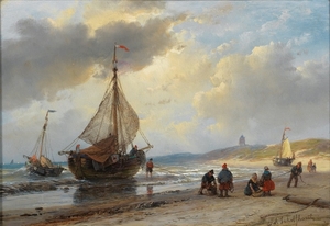 andreas_schelfhout_am_strand
