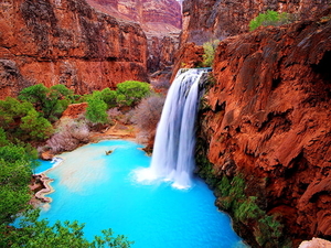 nationaal-park-grand-canyon-waterval-natuur-arizona-achtergrond