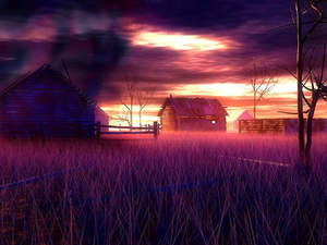 digitale-kunst-paarse-boerderij-wolken-achtergrond