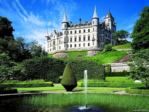 dunrobin-castle-paleis-golspie-schotland-achtergrond