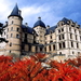 kasteel-architectuur-herfst-middeleeuwse-achtergrond