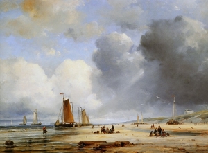 ary_pleysier__1809-1879__-_beach_view_with_boats