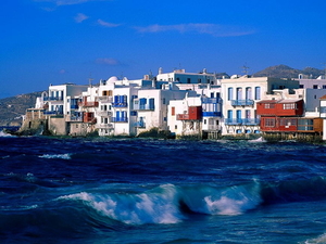 griekenland-zee-town-kust-achtergrond