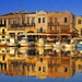 reflectie-griekenland-meer-town-achtergrond