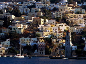 simi-griekenland-town-huis-achtergrond