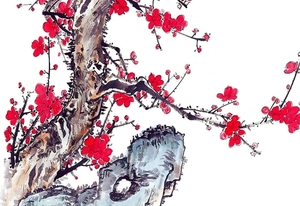 chinese-schilderkunst-kunst-rode-tekening-achtergrond