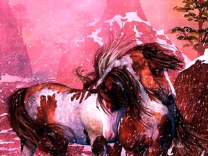paard-schilderen-kunst-manen-achtergrond