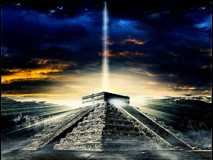 grafische-kunst-wolken-piramide-pier-achtergrond