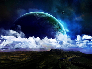 ruimte-wolken-maan-kosmische-achtergrond