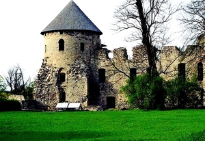 kasteel-cesis-letland-middeleeuwse-architectuur-achtergrond