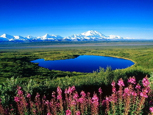 alaska-natuur-meer-bergen-achtergrond
