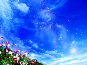natuur-blauwe-wolken-bloemen-achtergrond