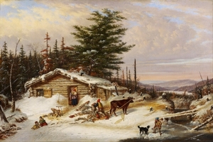 cornelius_krieghoff_-_settler_s_log_house_-_google_art_project