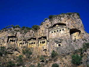 kaunos-turkije-dalyan-historische-plaats-achtergrond