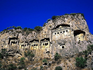 dalyan-tombs-oudheid-candir-turkije-achtergrond