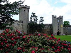 kasteel-bloemen-toren-middeleeuwse-architectuur-achtergrond