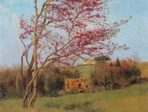 godward-landscape_blossoming_red_almond__study_-c._1912