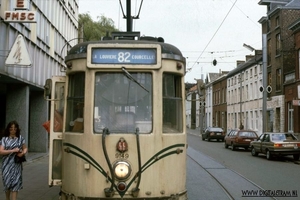 Werkbezoek aan de tram van Henegouwen. In 1984 -2