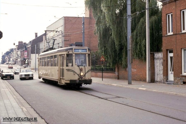 Werkbezoek aan de tram van Henegouwen. In 1984 -5