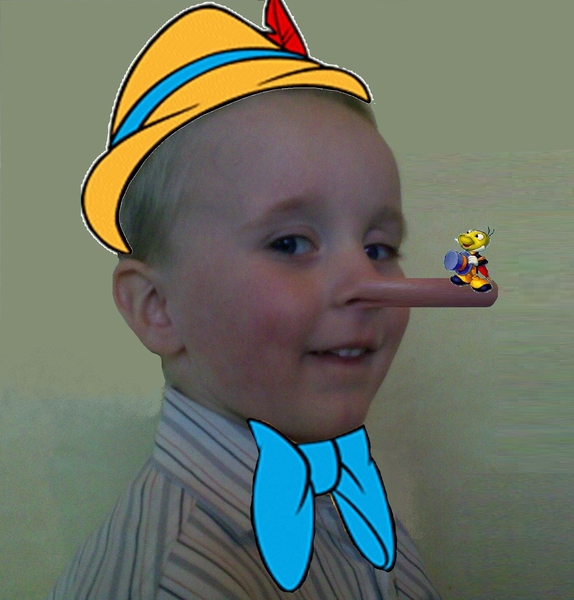 Kleinzoon Jesse als Pinokio