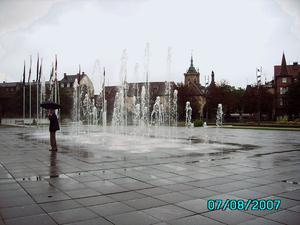 1123 Colmar, fontein in de regen