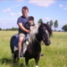 2007 Sept 19 Anke met haar vader op een pony