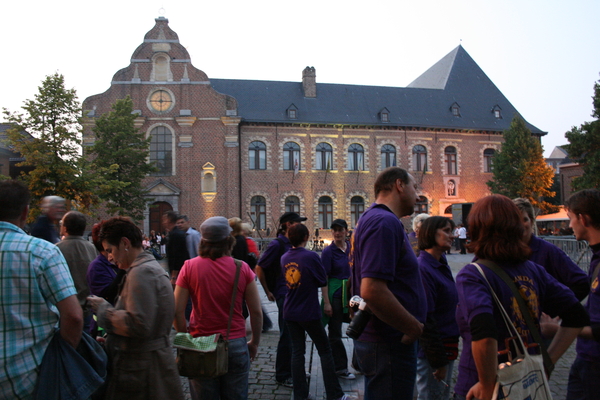 Zicht op Stadhuis van op Vrijthof ( vuurfeesten 2007 )