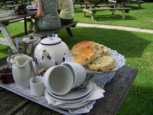 Typisch Engels, heerlijke thee met scones en cream