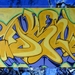 Graffiti met blauwe kader