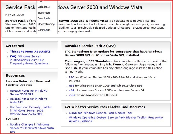 ServicePack 2 voor Vista nu al Downloaden.