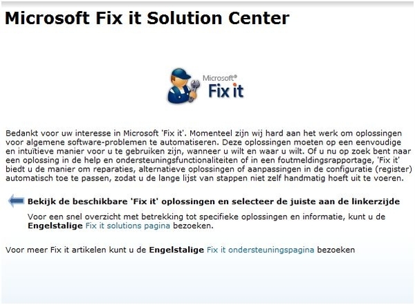 Fix it....voor herstellen van de Computer