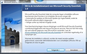 Microsoft Security Essentials install
